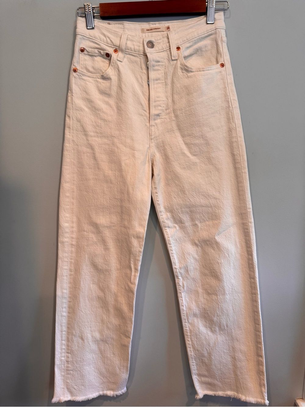 Levi’s Ribcage Straight Raw Hem Jeans
